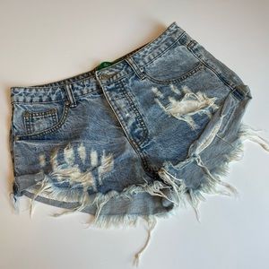 Signature Eight Jean Shorts Distressed Button Fly Women’s Size Medium